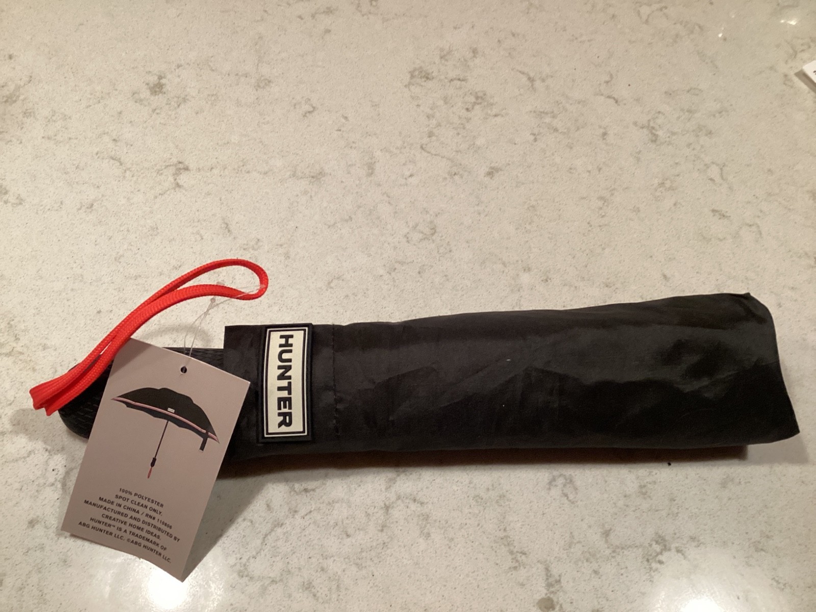 HUNTER Compact umbrella black and red NWT New with Tags