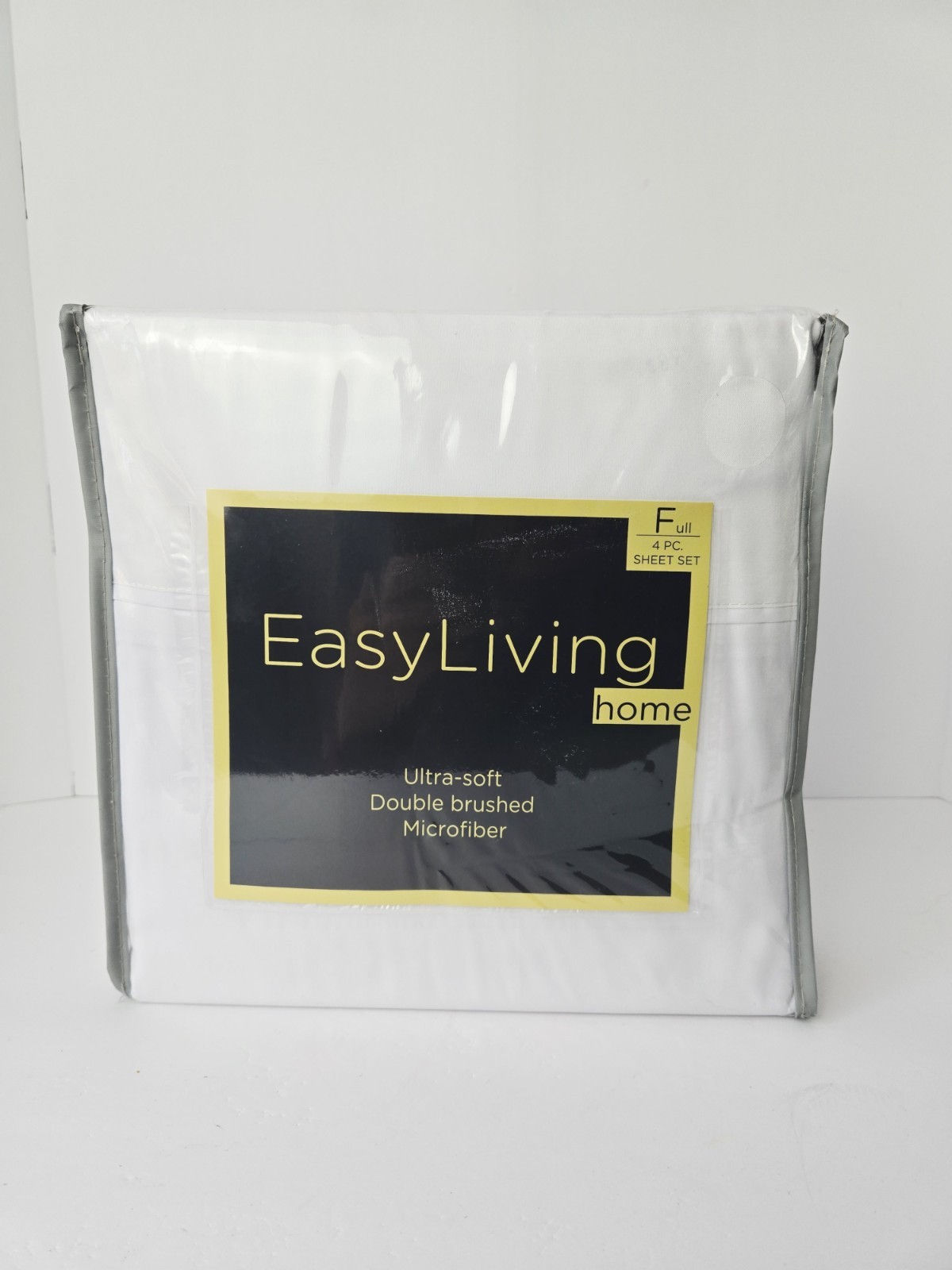 Easy Living Double Brushed Microfiber sheet set white full 4 piece NEW