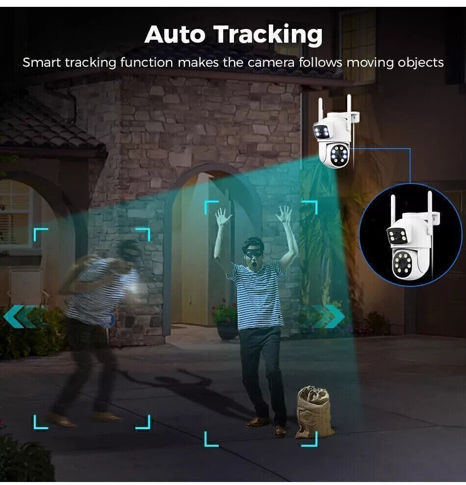 4MP Wireless CCTV Camera Security System Auto Track PTZ WiFi Surveillance Camera