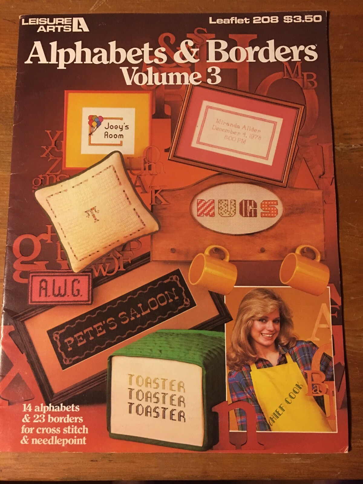 Leisure Arts Leaflet 208 ALPHABETS & BORDERS Volume 3 1981