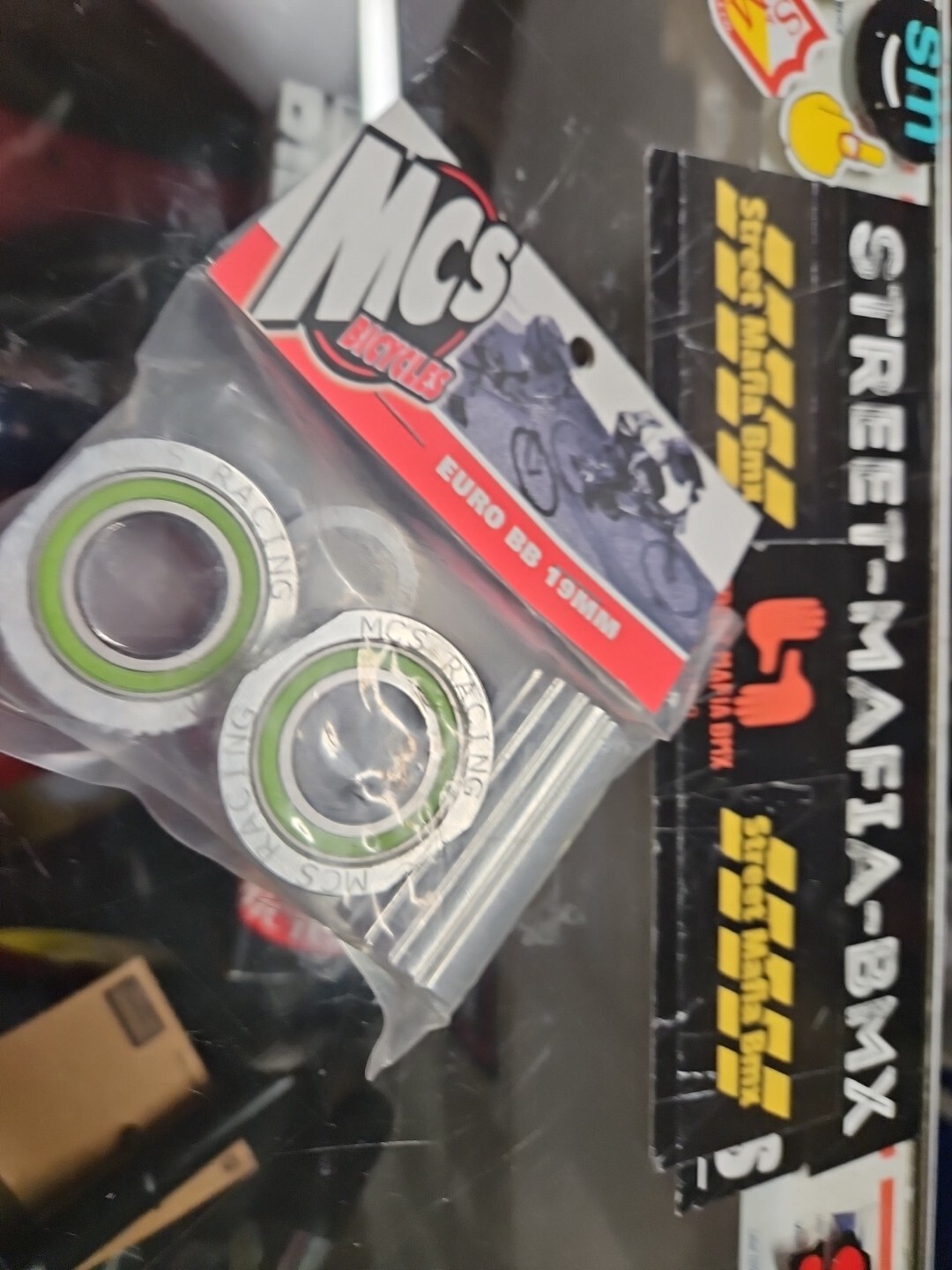 MCS BMX Bike 19mm euro BB bottom bracket KIT FIT CRANK in THREADED BB SILVER New