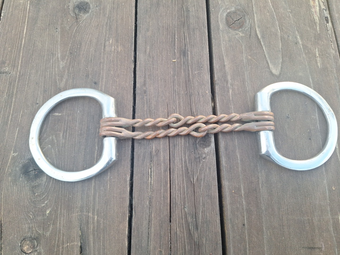 Horse copper mouthpiece snaffle bit 11"