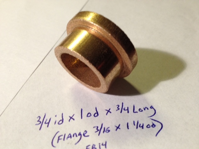 Oilite Flange Bushing Bronze 3/4 id x 1 od x 3/4 Brass Bush Shim Spacer Bearing
