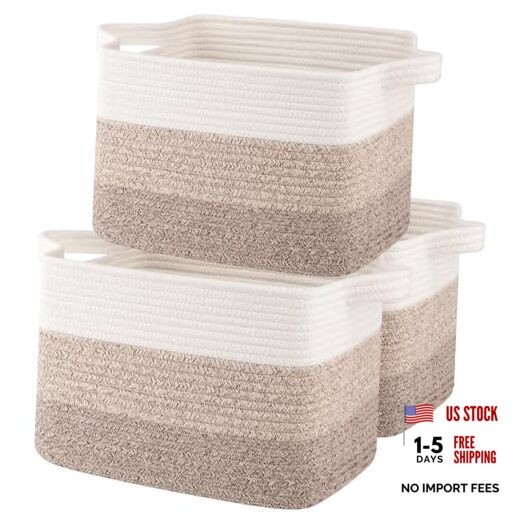 Storage Baskets for Organizing, Woven Baskets 13"x9.85"x8.7" Gradient Yellow