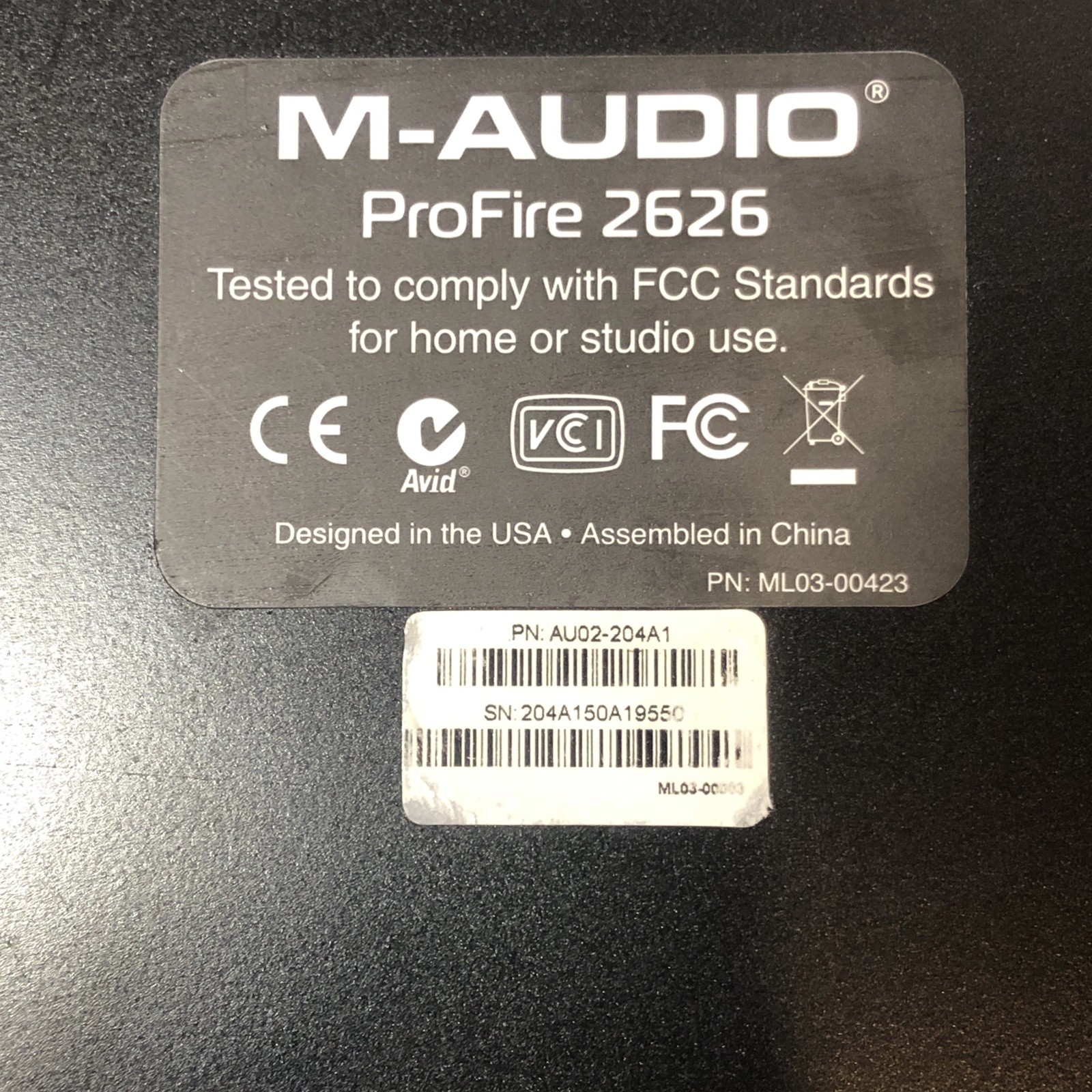 M-Audio ProFire 2626 24 Bit 192 Hz Firewire Audio Recording Interface UNTESTED