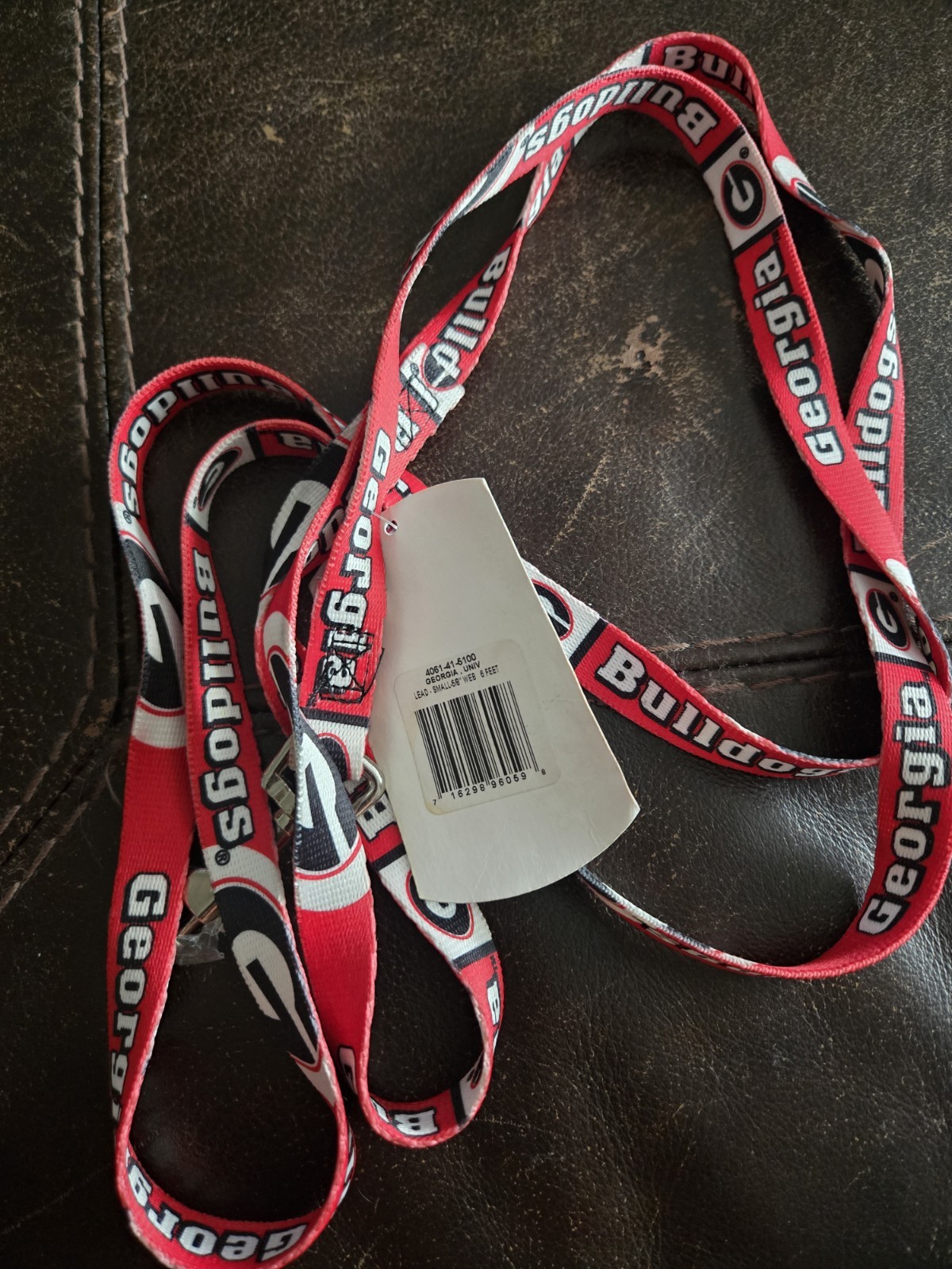 Georgia Bulldogs NCAA Pet Dog Sport Walking Lead Leash Small 5/8" - Web 6 Ft