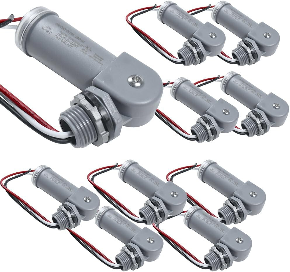 10pcs HQRP Photocell Swivel Mount Dusk / Dawn Light Sensors for Outdoor Lighting