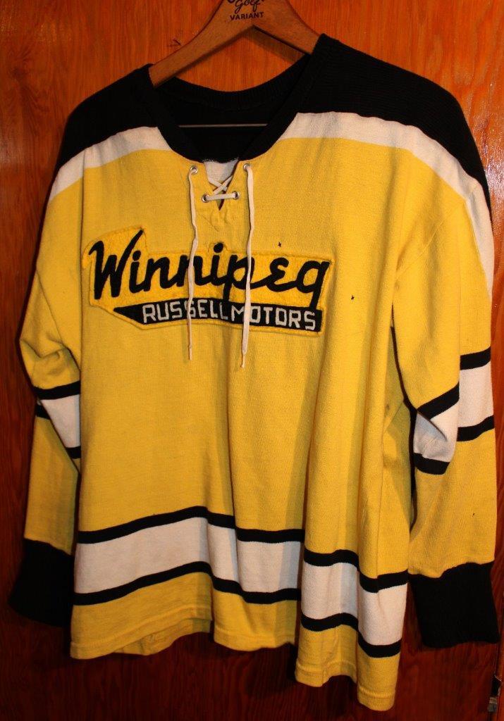 Vintage 1950's Winnipeg Russell Motors Recreational League Hockey Jersey Sweater
