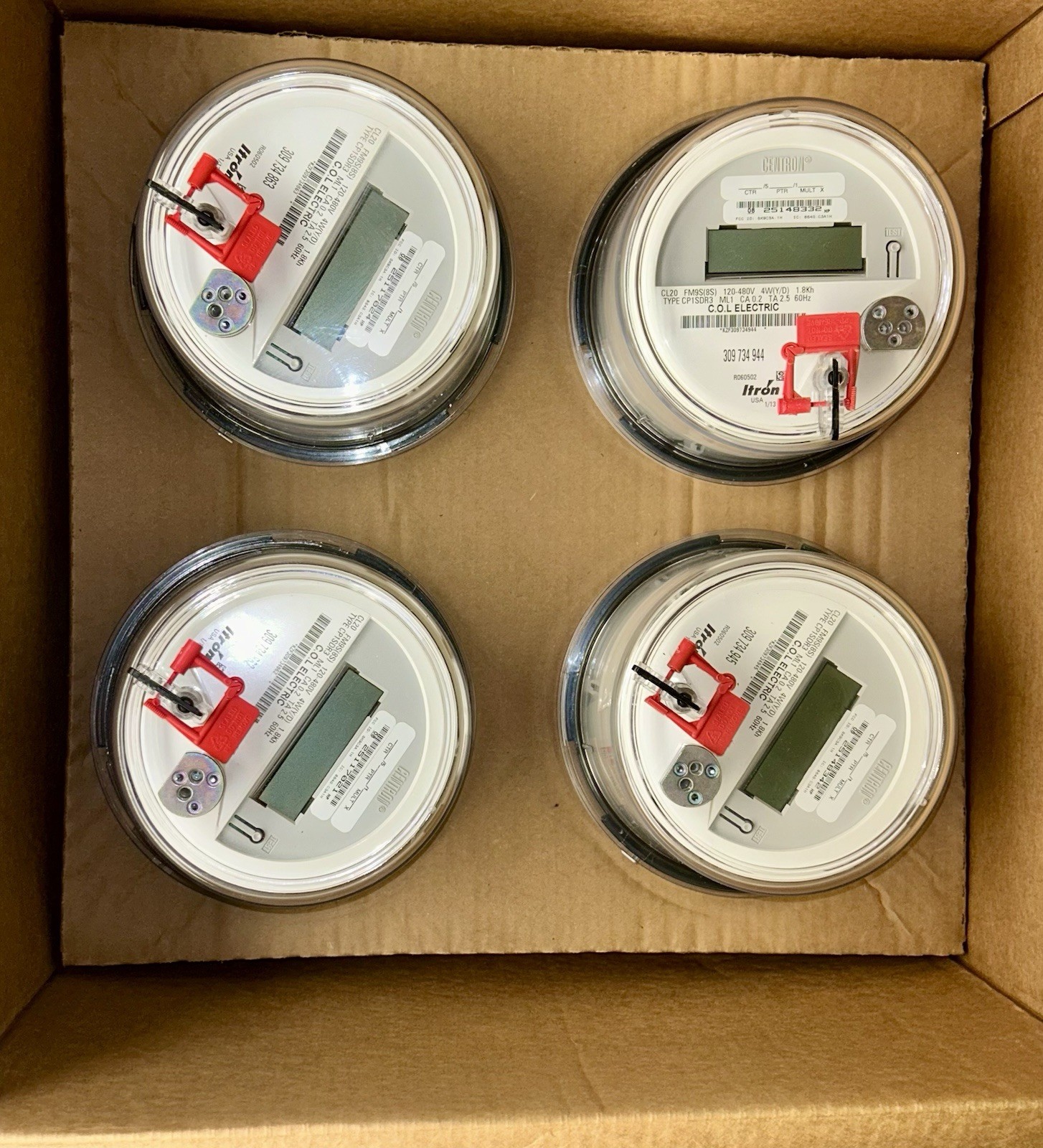 Lot Of 4 ITRON CENTRON, CP1SDR3, FM9S(8S) , 4W( Y/D) 120-480V, CL20,TA2.5