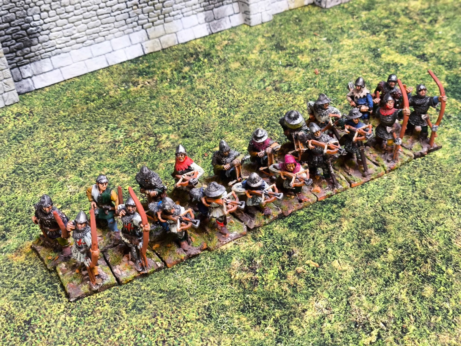 28mm  - Medieval French Archer & Crossbow Unit - Metal /  pro painted