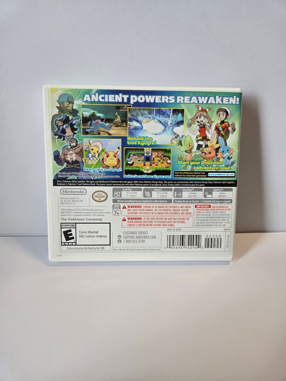 Pokemon Alpha Sapphire (Nintendo 3DS) Original Case Only