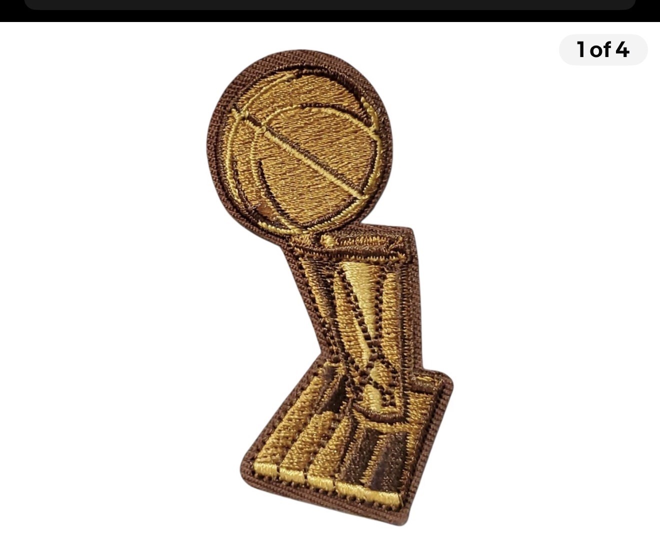 NBA-  CHAMPIONSHIP TROPHY PATCH - Embroidered Iron On. 3"x1.5"
