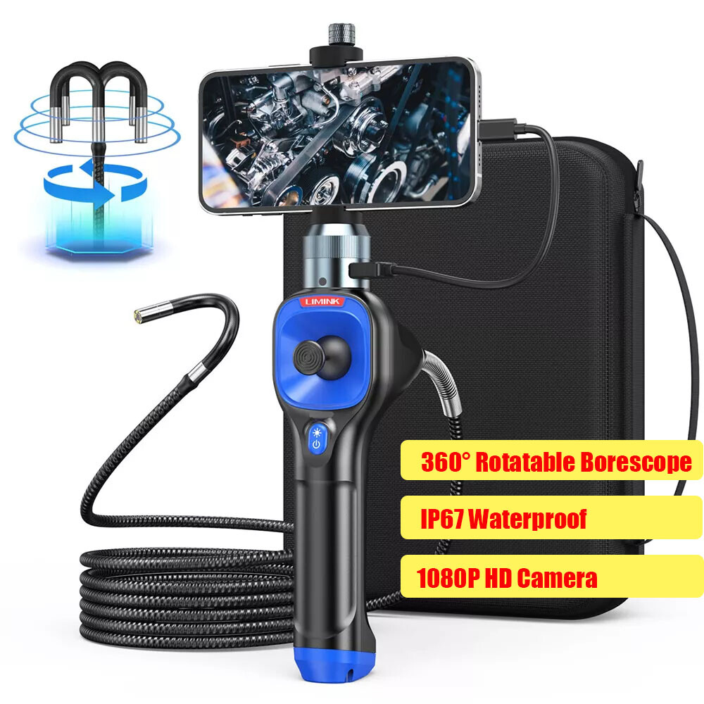 Oiiwak F606A 360° Rotate Endoscope Camera Borescope Inspection for iOS Android