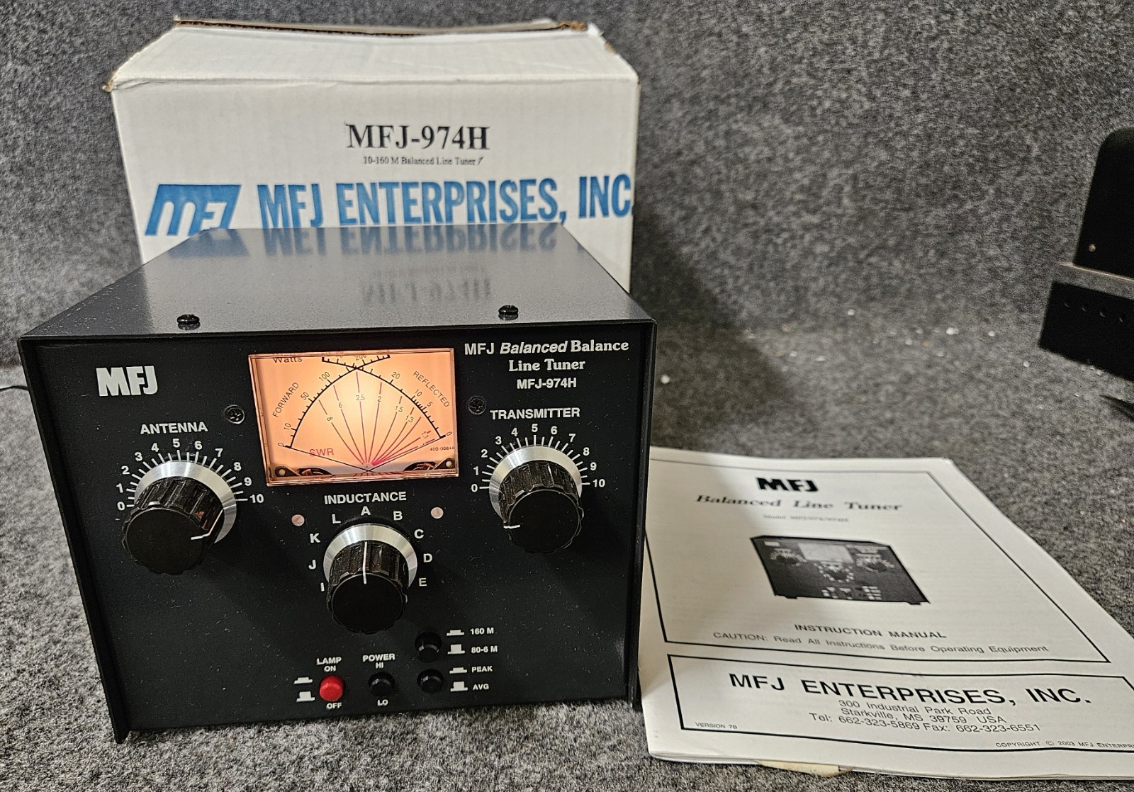 OPEN BOX  MFJ -974H Balanced Line Tuner W/ original box & manual