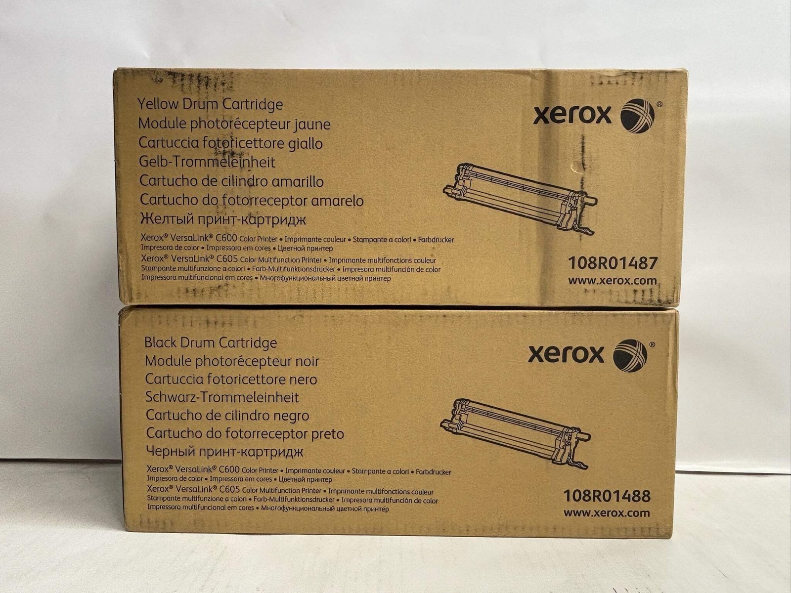 2 New Genuine Xerox VersaLink C600,C605 YK Drum Cartridges 106R01487, 106R01488