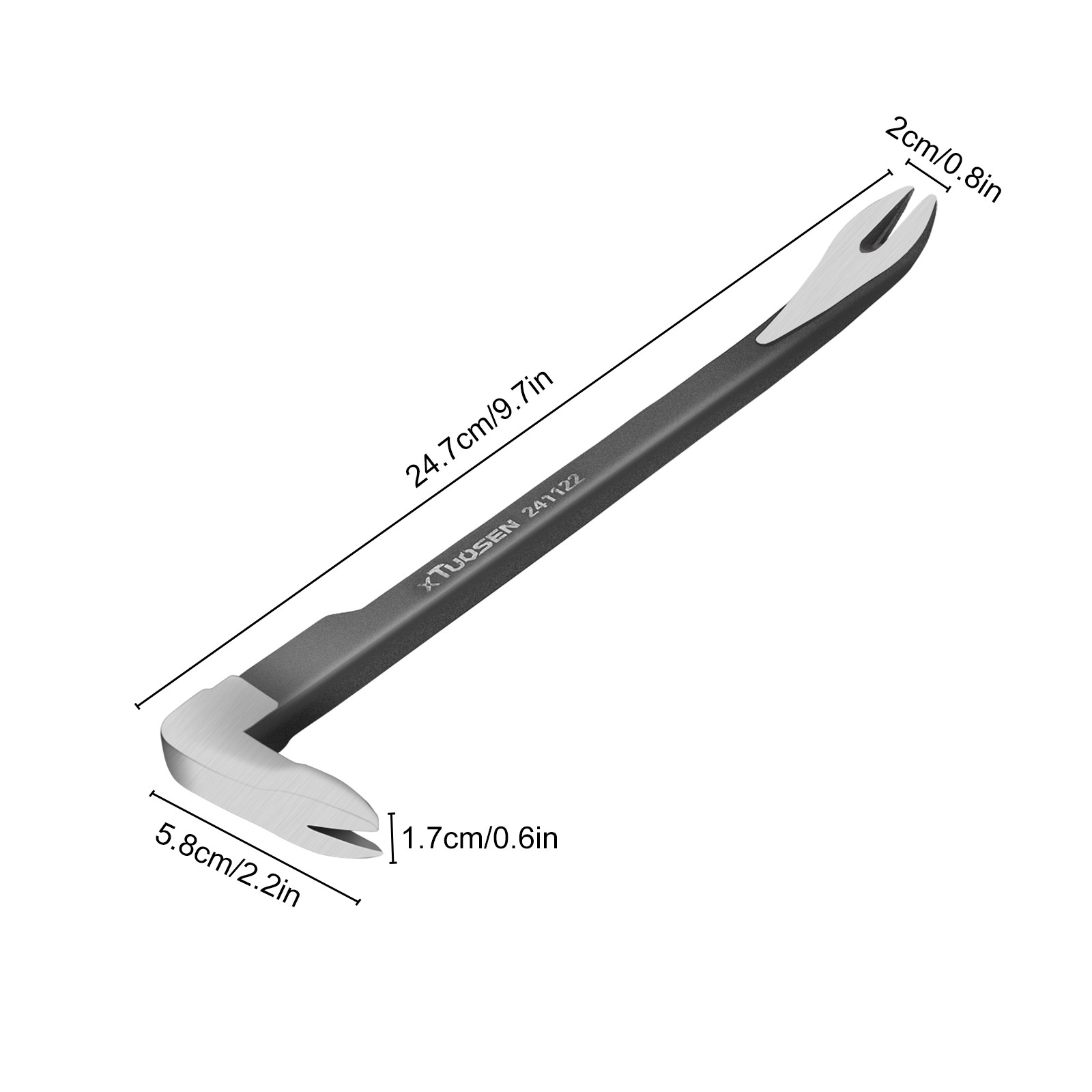 10" Nail Extractor Multi-Functional Pry Bar Nail Puller Tool for Concrete Wood