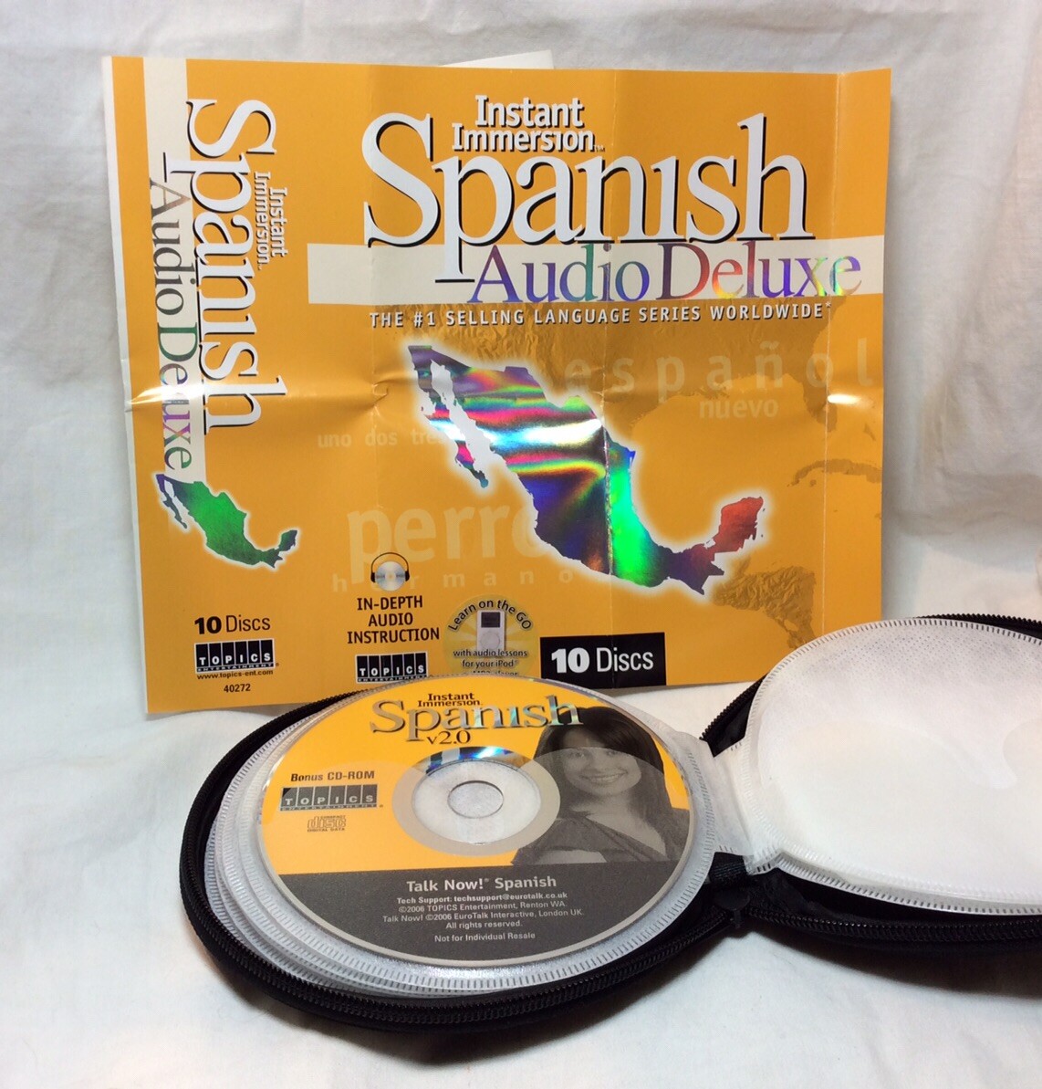 Spanish Instant Immersion Audio Deluxe 10 CD Set w/Storage Excellent Condition