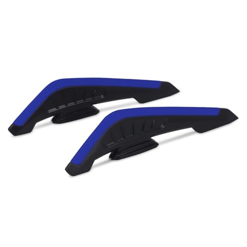 1 Pair Motorcycle Side Fairing Winglets Aerodynamic Wing Spoiler Black+Blue(L)