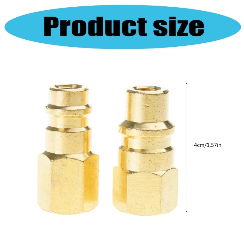 2PCS Car Refrigeration Conversion Kit Metal Threaded Adapters Valves Components