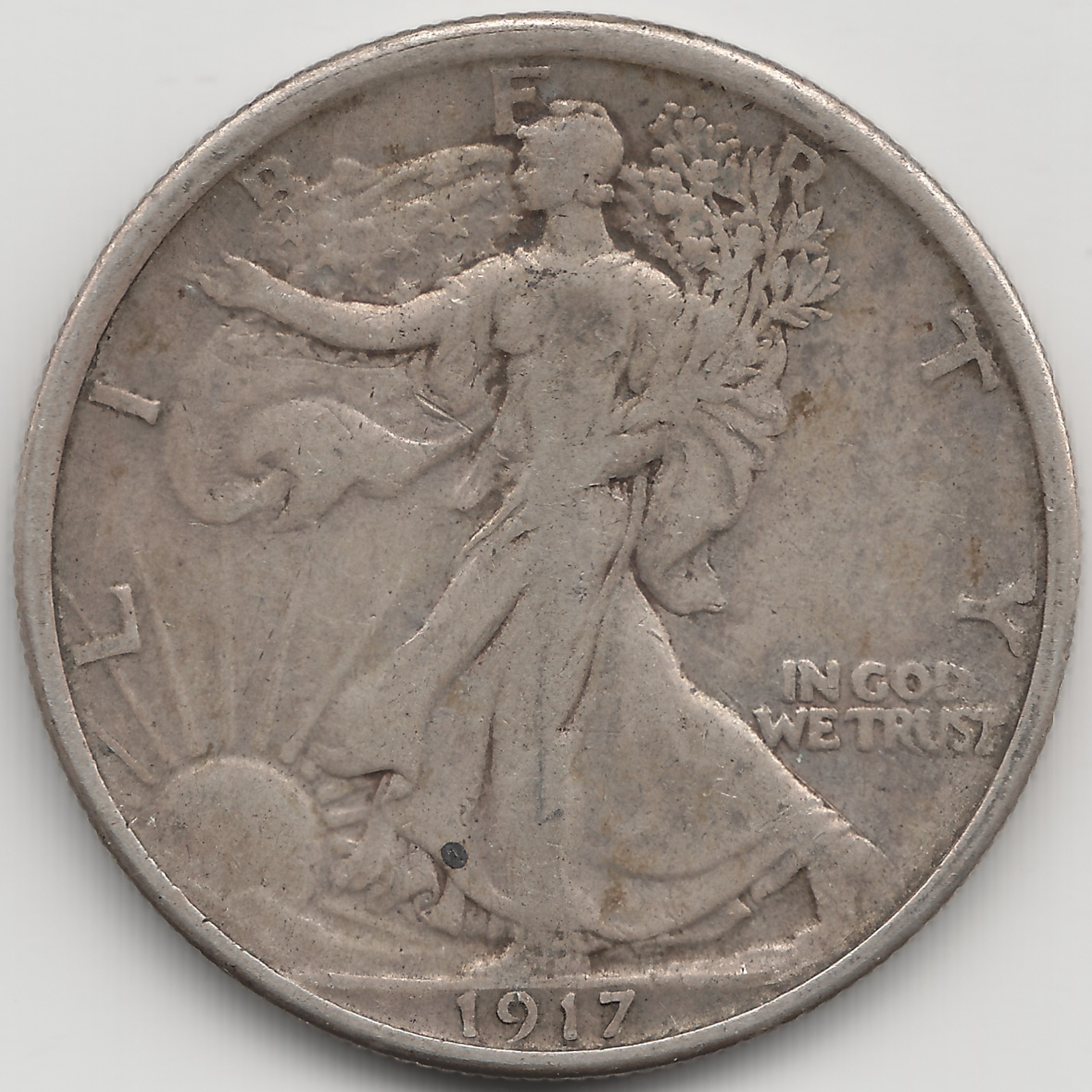 1917 Walking Liberty Half Dollar, VF