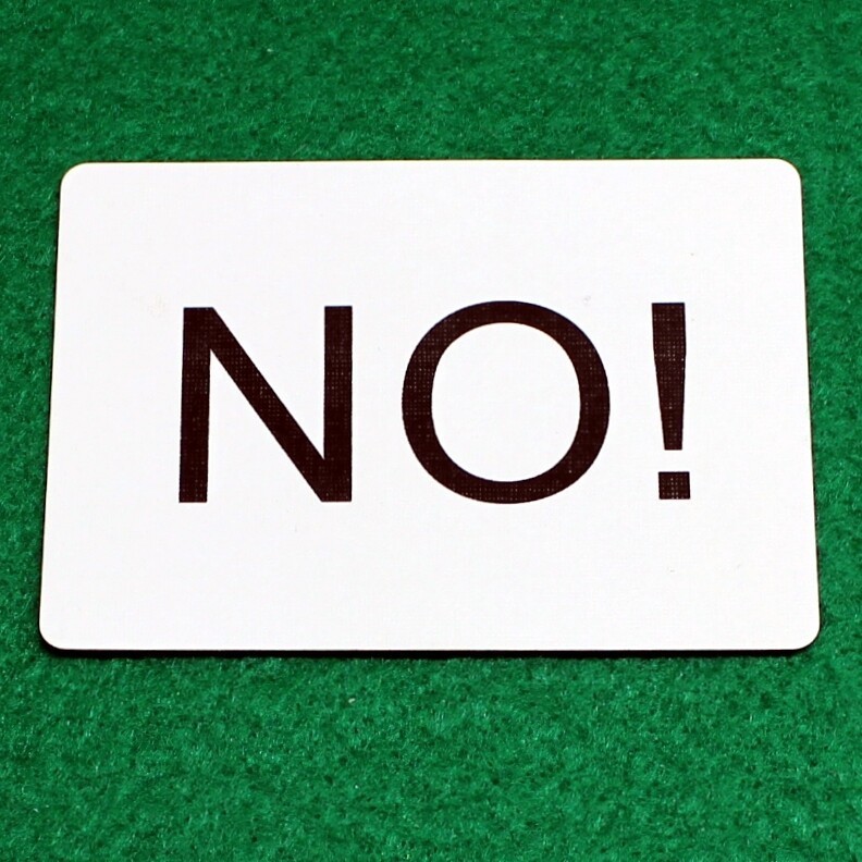 NO!, Bicycle Printed Gaff Card, Red