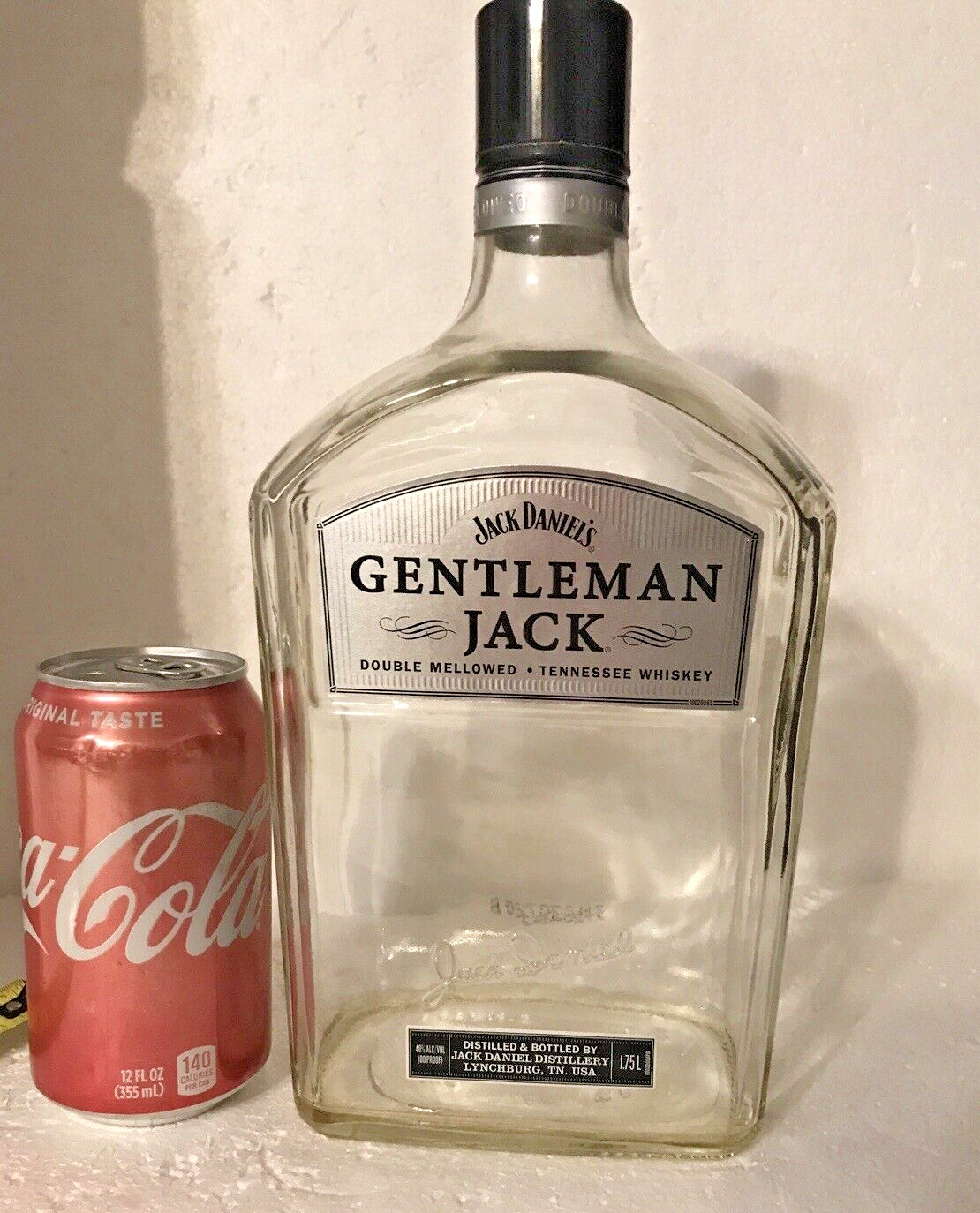 Gentleman Jack Daniels 1.75L Clear Bottle Crafts Lamp Lights Bar Decor Empty