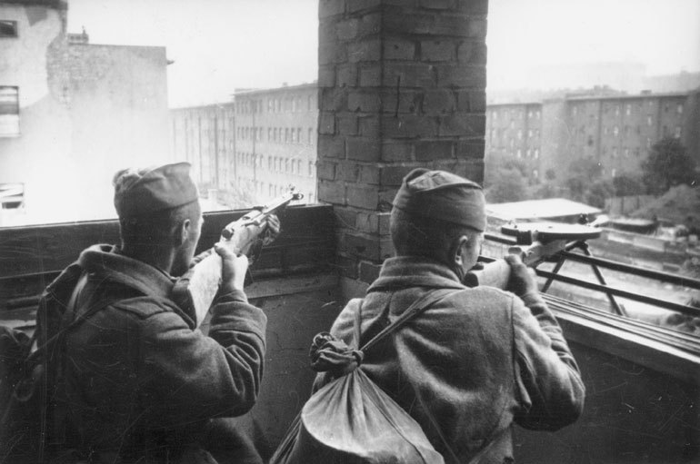 B&W Photo WW2 Russian Troops Fight in Stalingrad, WWII Russia World War Two