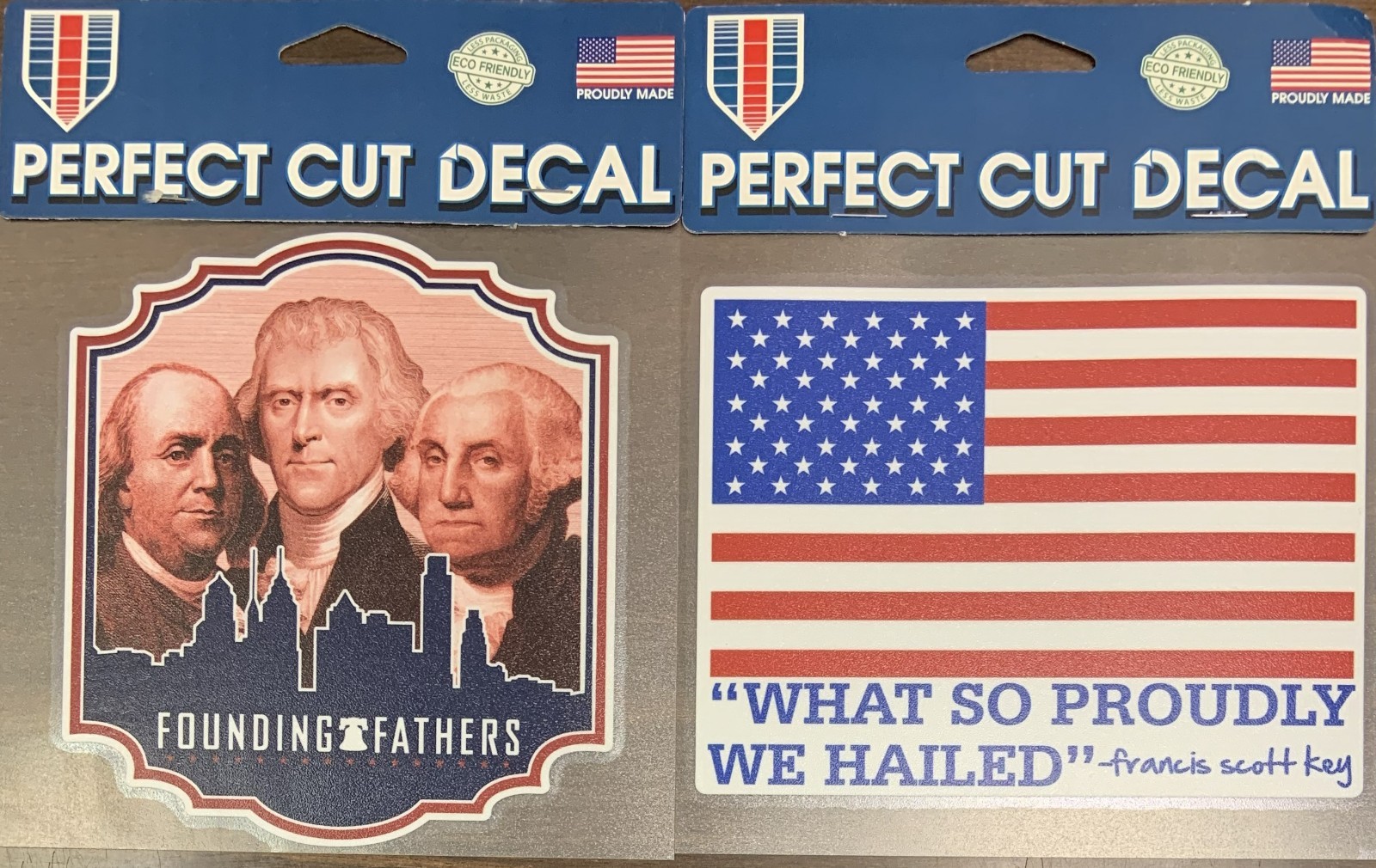 FOUNDING FATHERS & FRANCIS SCOTT KEY 6"X6" COLOR DIE CUT DECAL NEW WINCRAFT