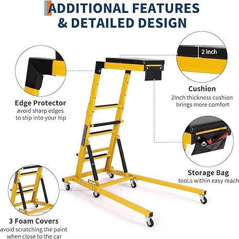 400LBS Automotive Engine Creeper Adjustable 46"-71" Foldable Engine Creeper Too