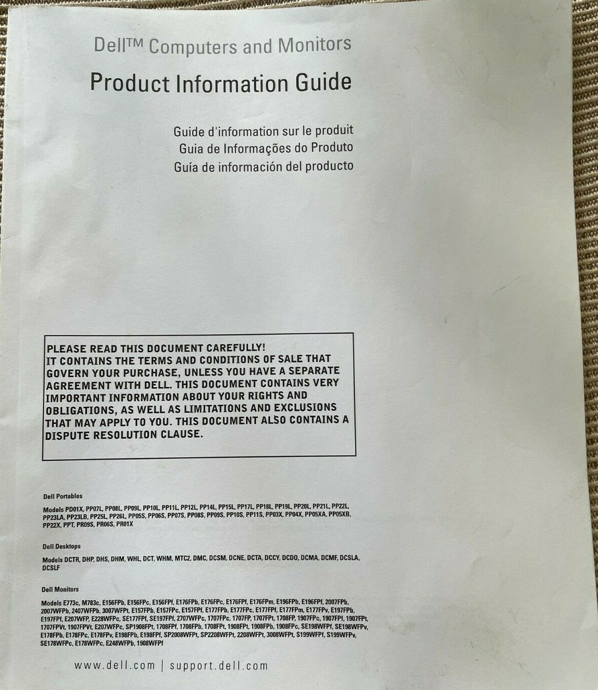 Dell Computers And Monitors Product Information Guides 2005-2007 No Disk