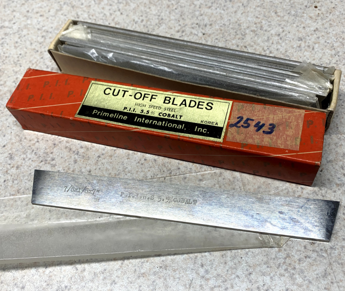 Machinist Lathe Tools: Lot of TEN 7/8" x 1/8" x 7" Cut Off Blades HSS (NOS)