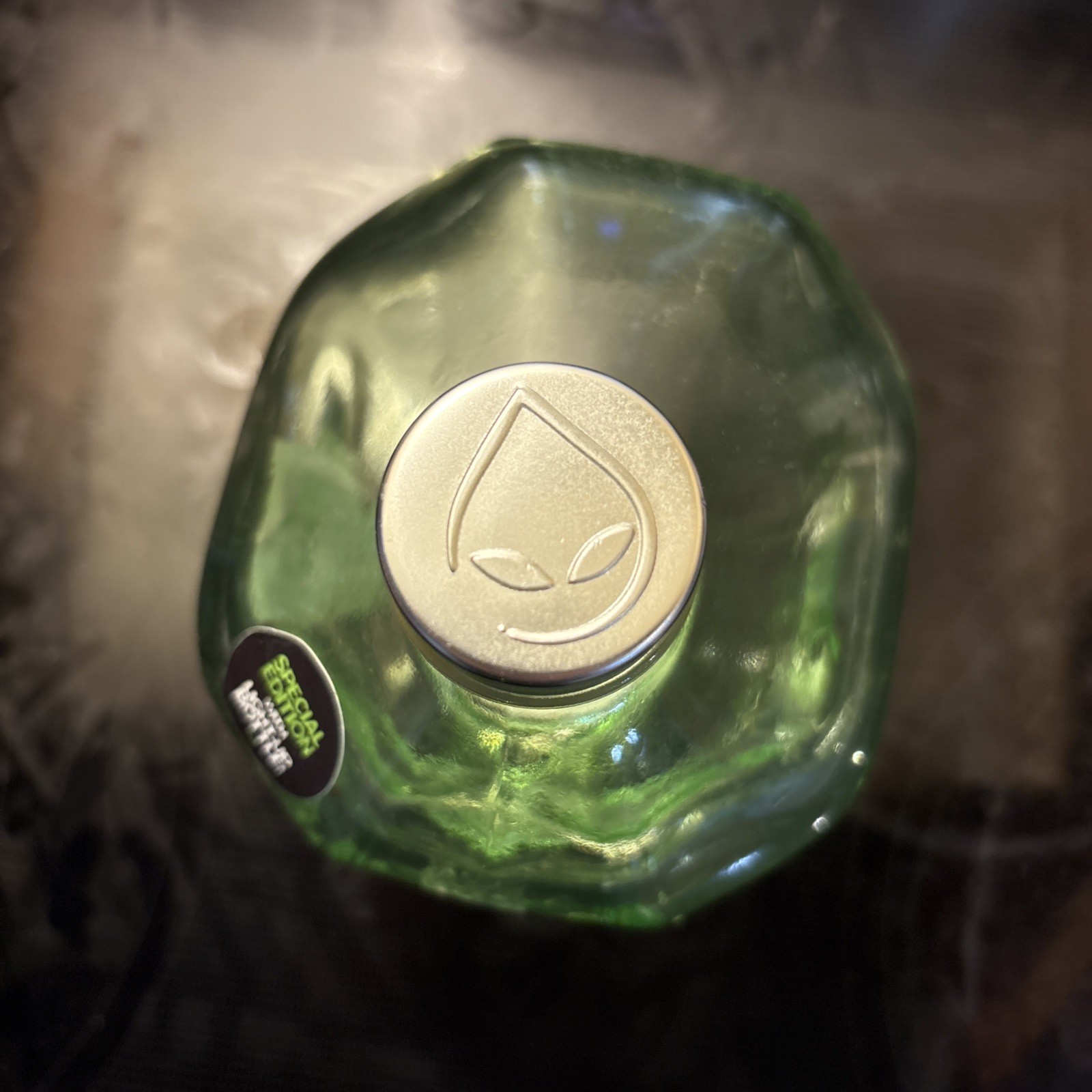 Outer Space Vodka Alien Martian Head - Green Glass Bottle (empty) 750 ml - Cork