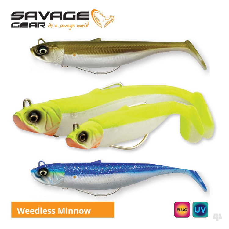 Savage Gear Weedless Minnow Lures - Cod Bass Wrasse Pollock Sea Fishing Tackle