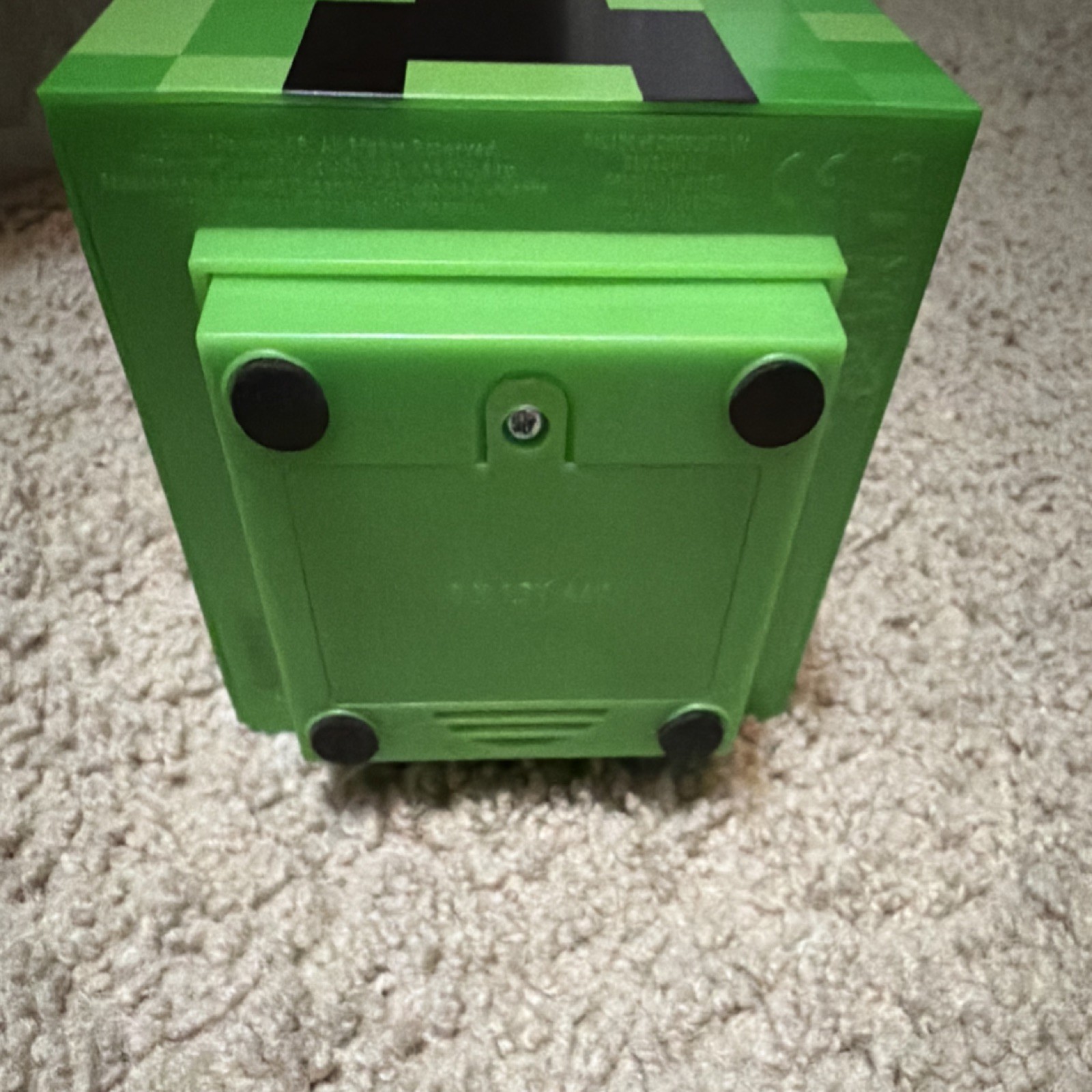 Minecraft Creeper Green LED Night Light, Battery Powered Portable Plastic Cube