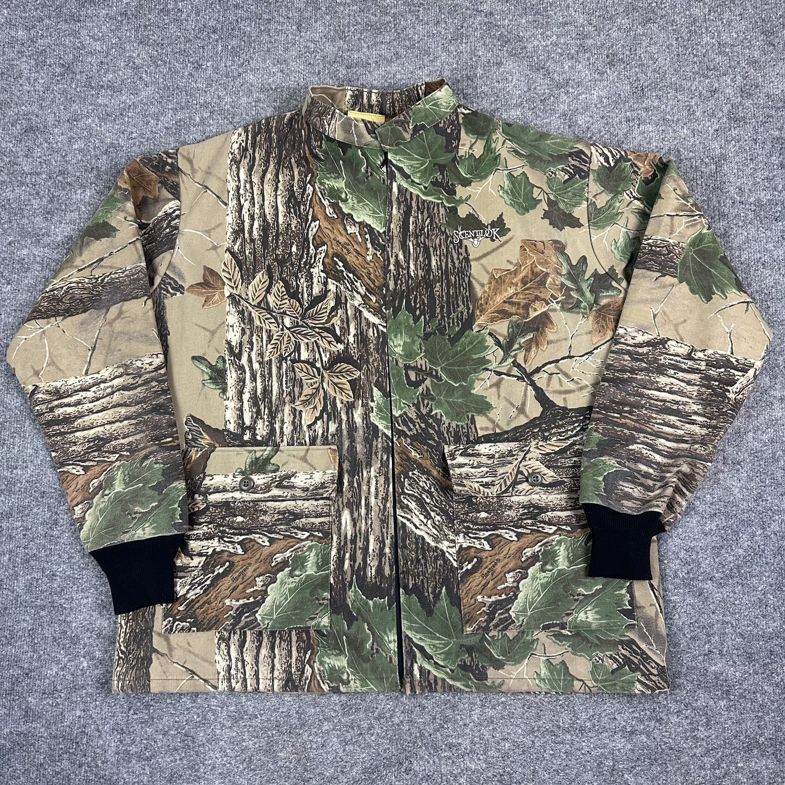 Scent Lok Jacket Mens XL Realtree Camo Full Zip Scent Block Hunting Outdoors USA