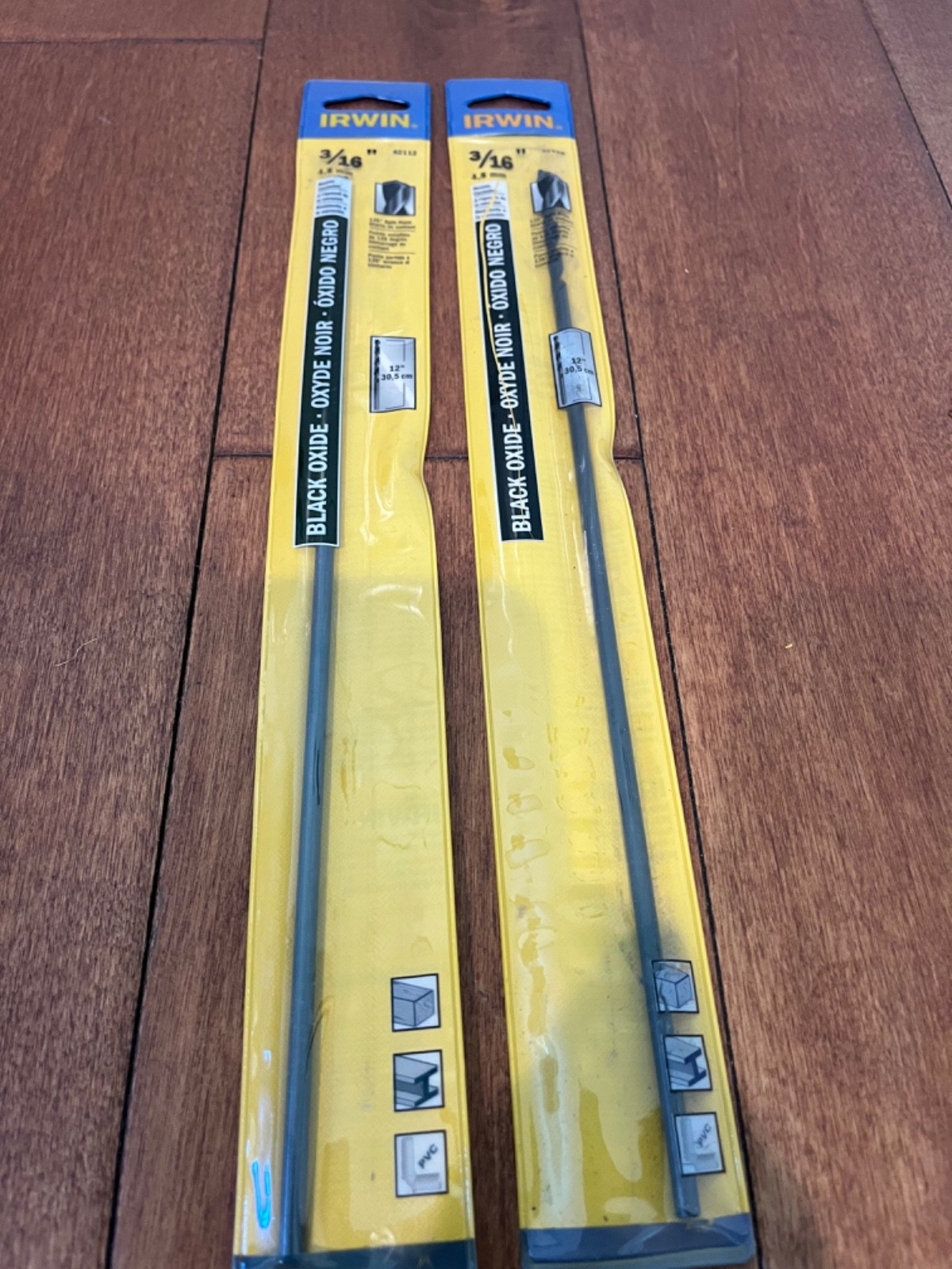 Irwin EXTRA LONG Extended LENGTH 3/16" x 12" Black Oxide Drill Bit (2 Pack)