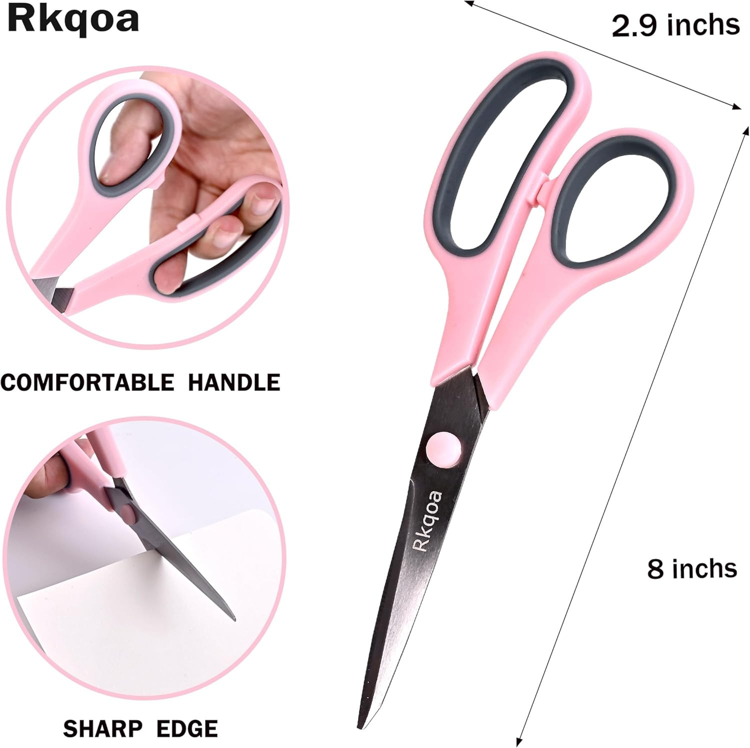 Black 6 Scissors Pack, 8" All Purpose Scissor - High Performance and Designe...
