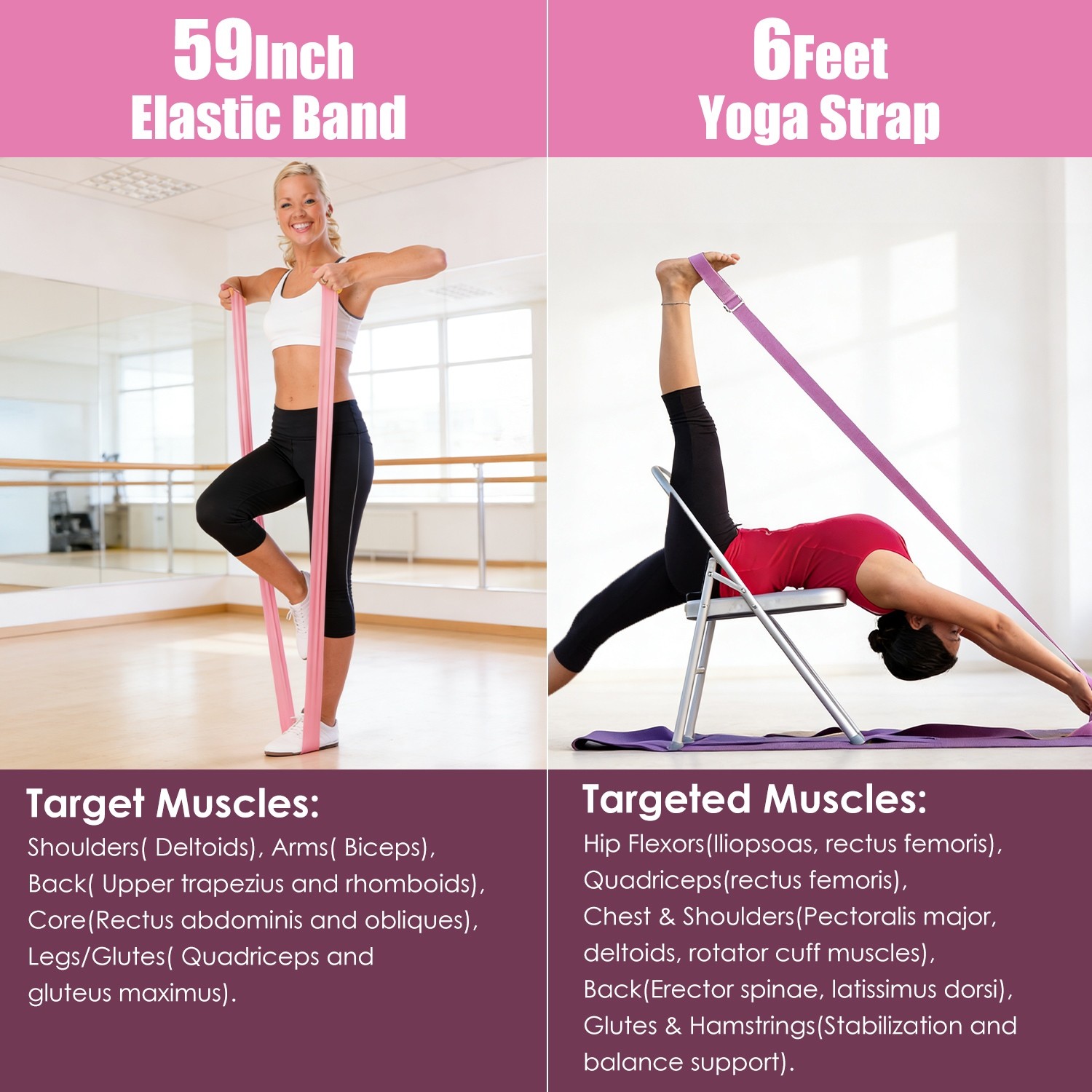 14Pcs Pilates Ring Essentials Kit Yoga Strap For Women & Yoga Ball Arm Stretcher