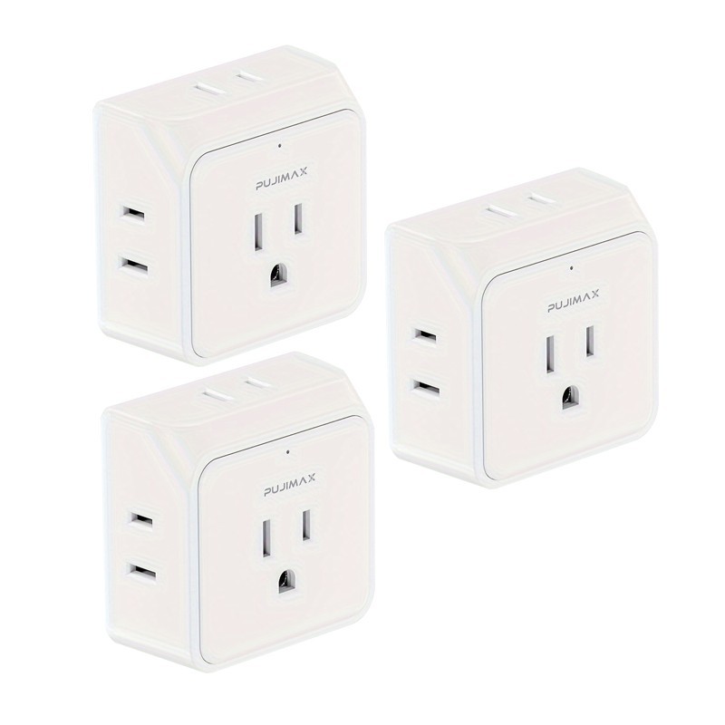 5 Wall Sockets With AC Plug Ports Surge Protection  Travel Plug Adapter