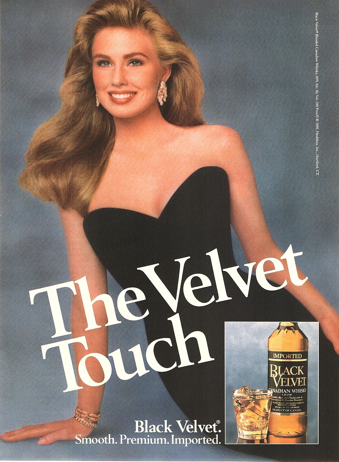 1991 Black Velvet Canadian Whisky Magazine Print Ad - The Velvet Touch