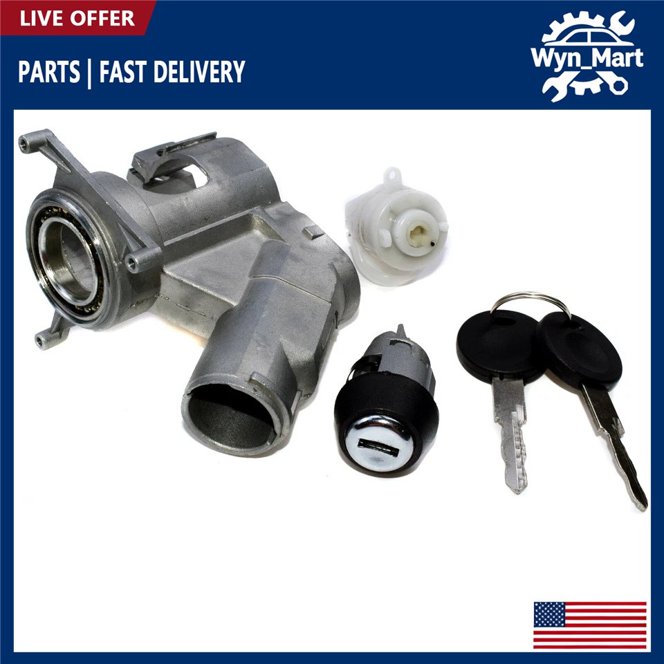 For VW Cabriolet Jetta Golf Ignition Column Lock Cylinder & Housing & Switch Set