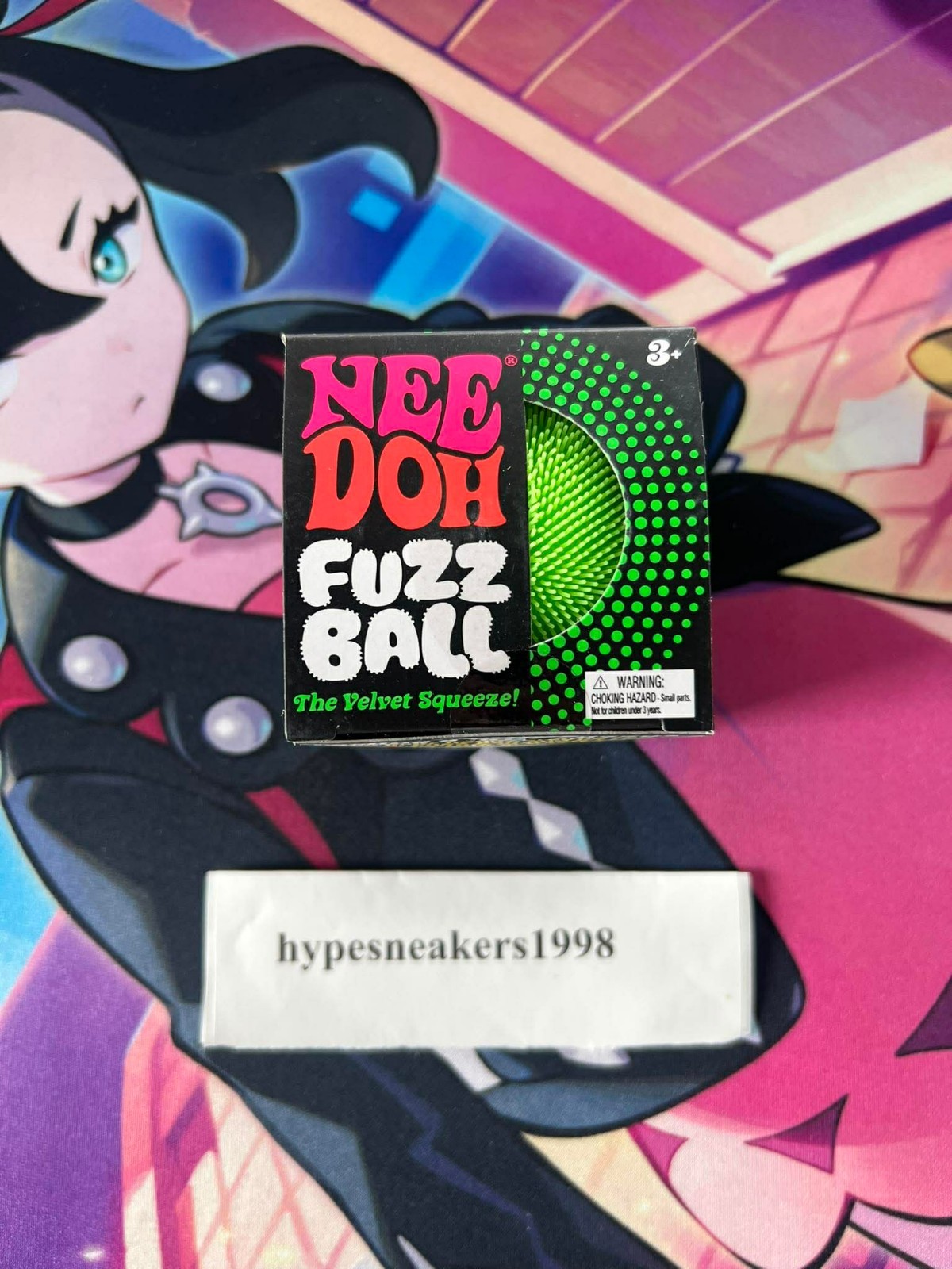 Needoh FUZZ BALL The Velvet Squeeze Nee Doh Viral Ball Green