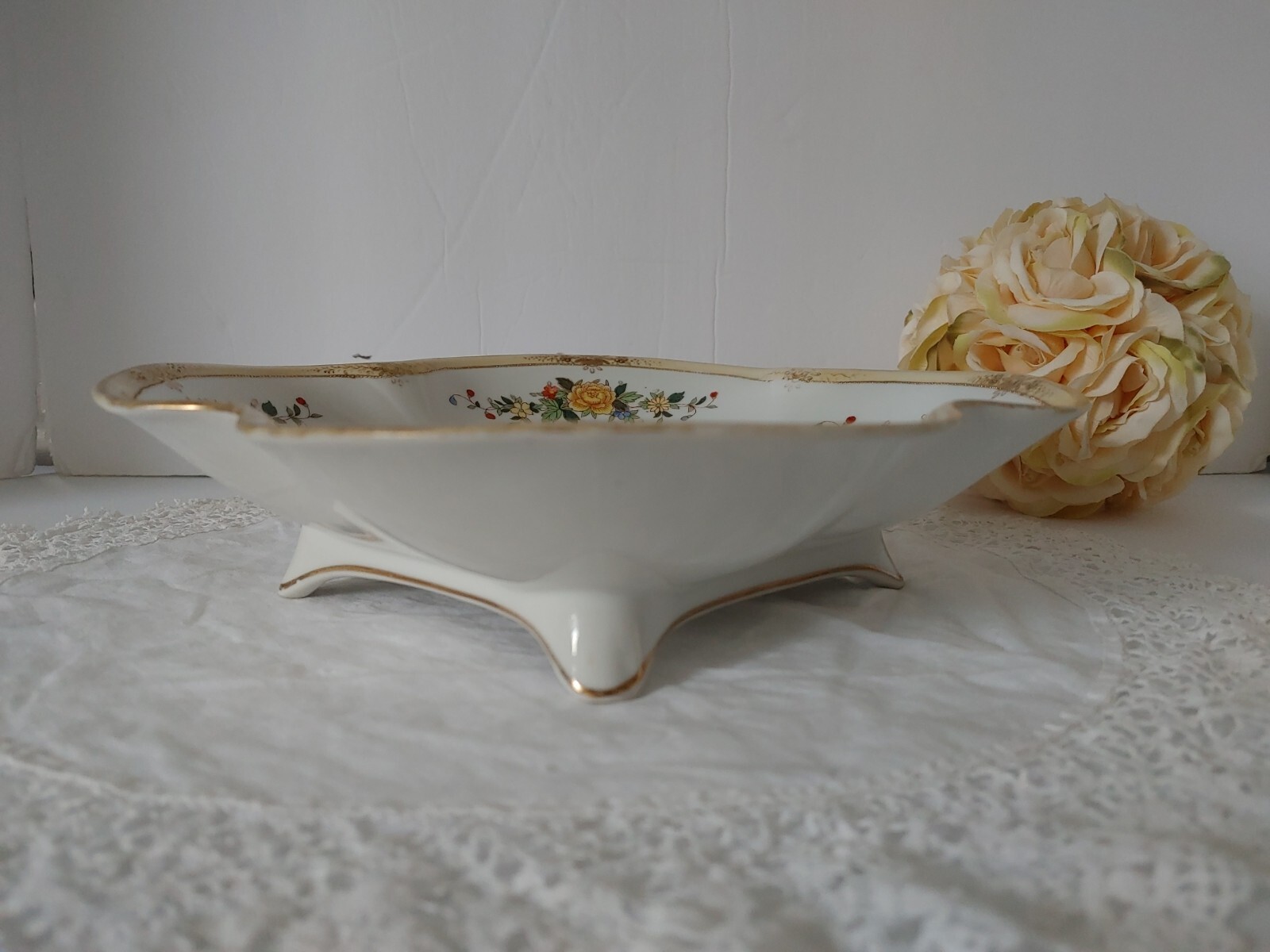 Vintage Hand Painted Nippon Footed Serving Dish