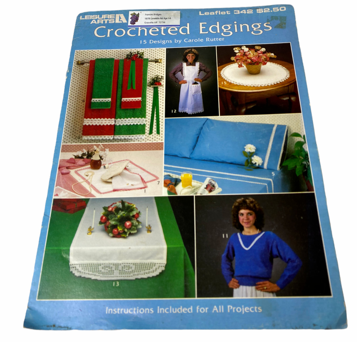CROCHETED EDGINGS by Carole Rutter • 15 Crochet Edging Patterns • LEISURE ARTS