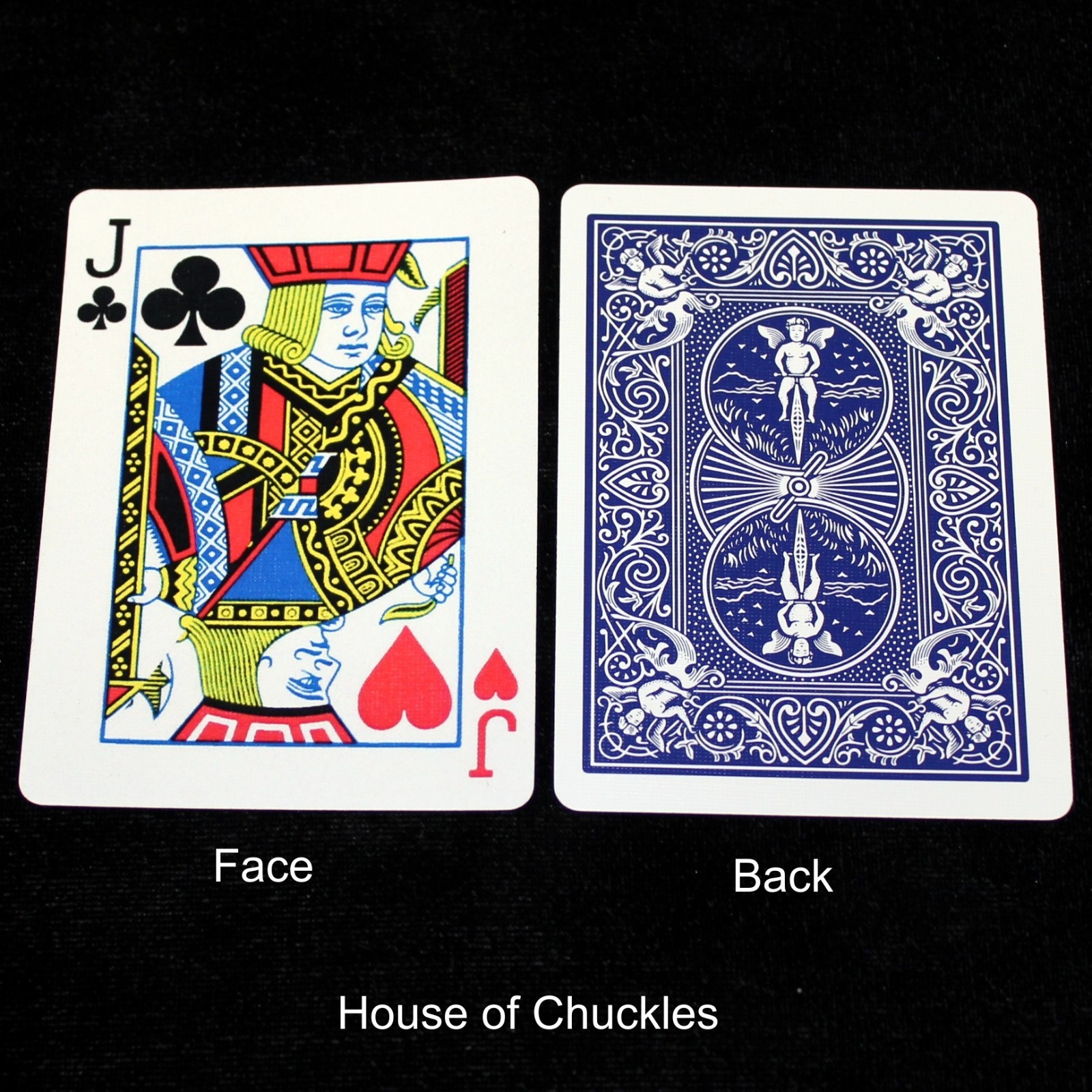 Jack of Clubs / Hearts - Half & Half Diagonal, Bicycle Printed Gaff Card, Blue