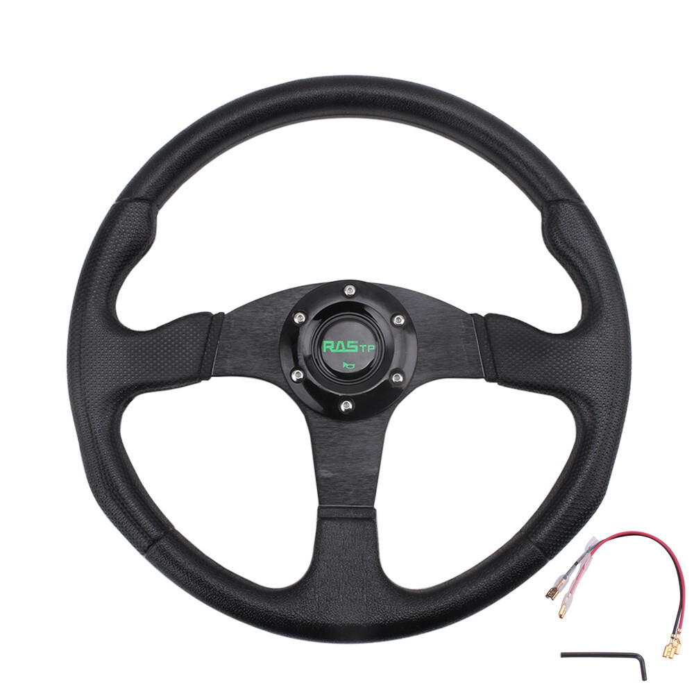 6 Bolt Black 14"Universal Drifting Racing Steering Wheel Aluminum US