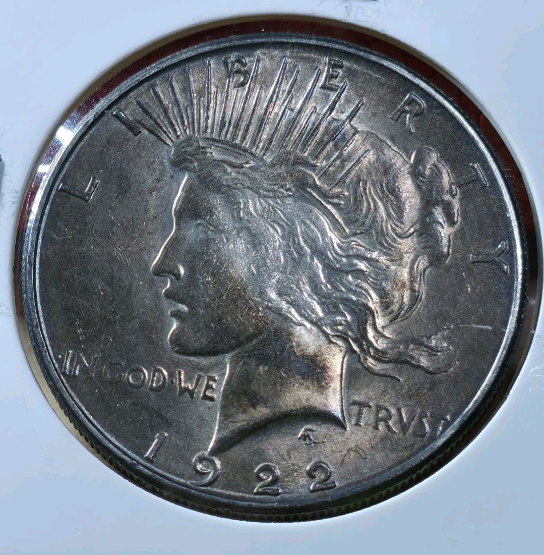 1922 S Silver Peace Dollar Obverse/Reverse Rainbow 🌈 Toning