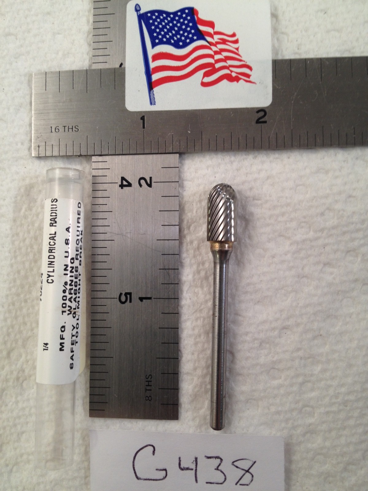 1 NEW HTC 1/8" SHANK CARBIDE BURR. SC-51 SINGLE CUT. 70224. USA MADE (G438)