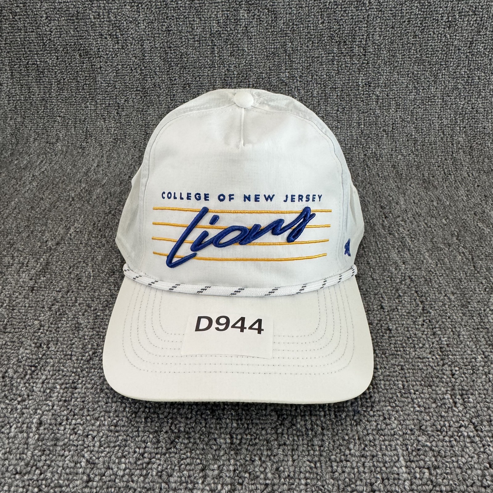YY TCNJ Lions Retro Rope Snapback Hat White Adjustable Cap