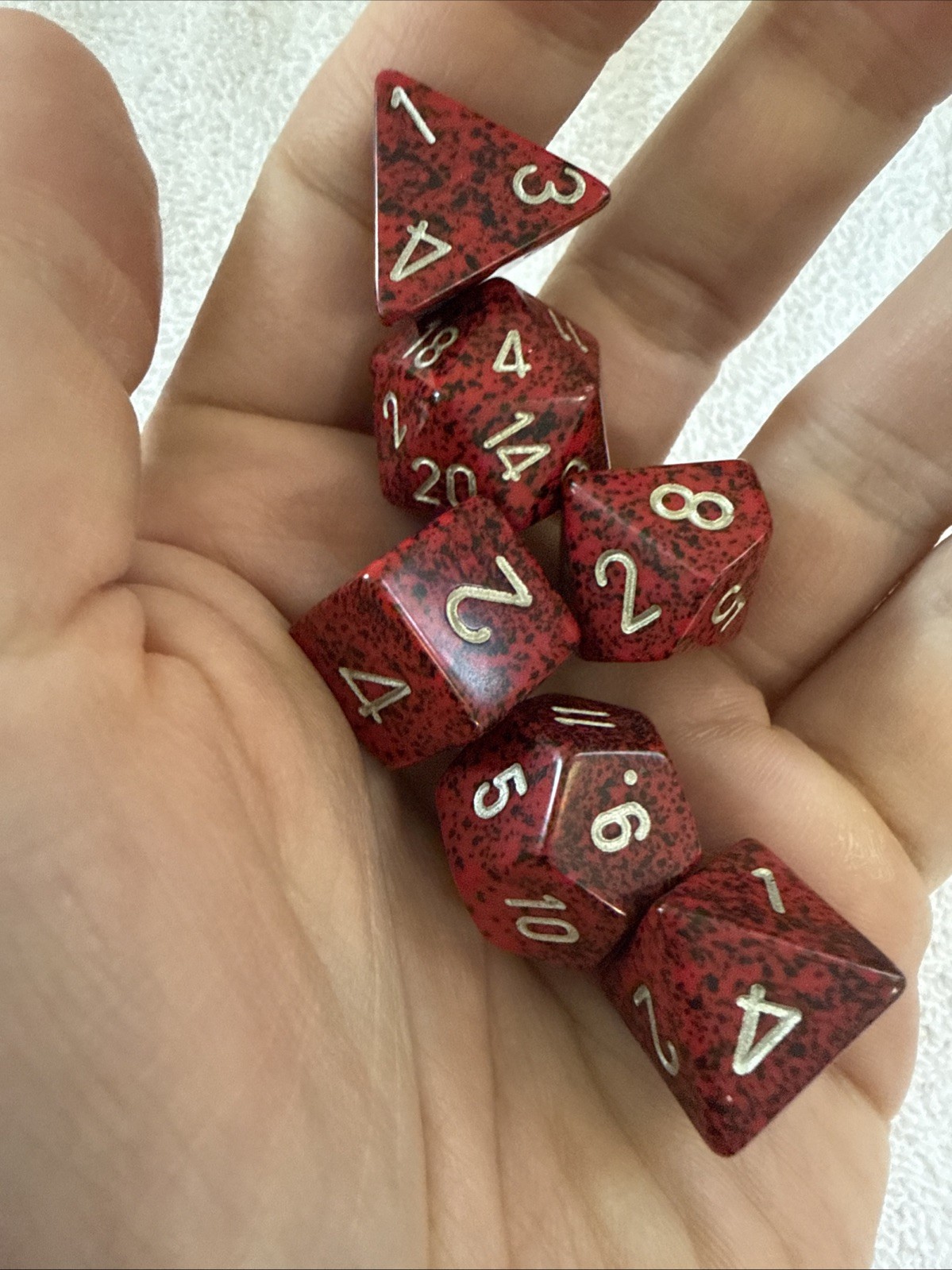 Vtg CHX LE337 Golden Strawberry Chessex Polyhedral Full Set Of 7 Dice RPG